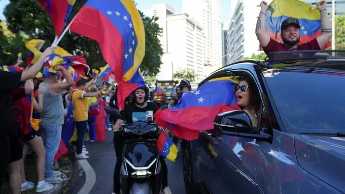 PusatFocus - Warga Venezuela Rayakan Tertangkapnya Presiden Maduro