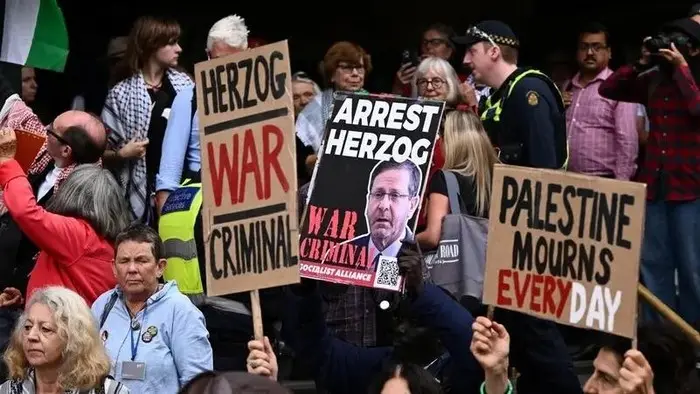 Ribuan Warga Australia Melakukan Aksi Demo Tolak Kunjungan Presiden Israel
